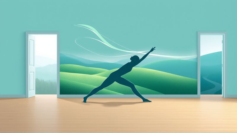 Una figura estirándose fluye en calma