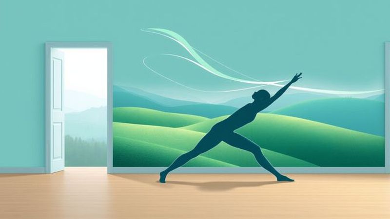 Una figura estirándose fluye en calma