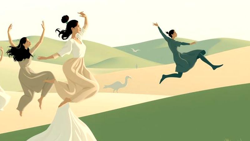 Figuras fluidas bailan en armonía serena