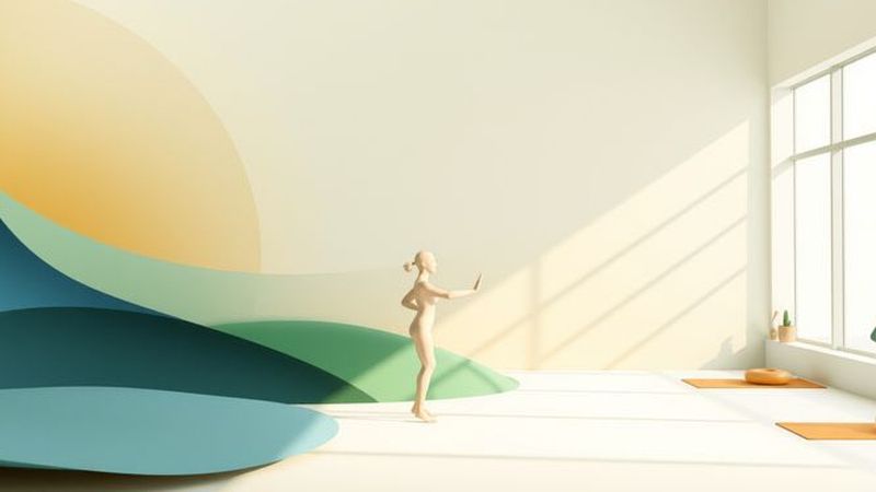 Figura elegante se mueve en calma