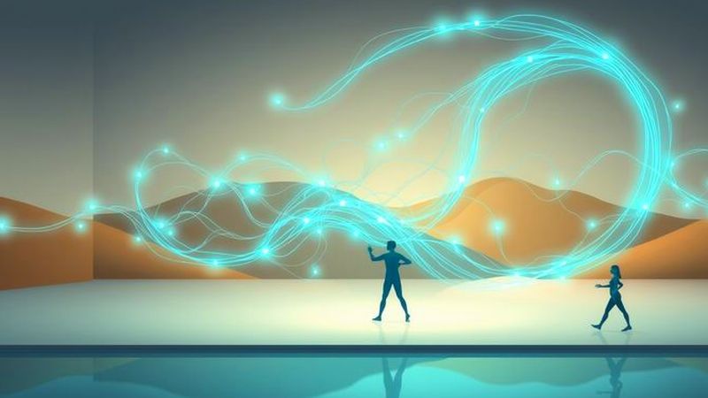 Una red luminosa muestra bienestar y progreso