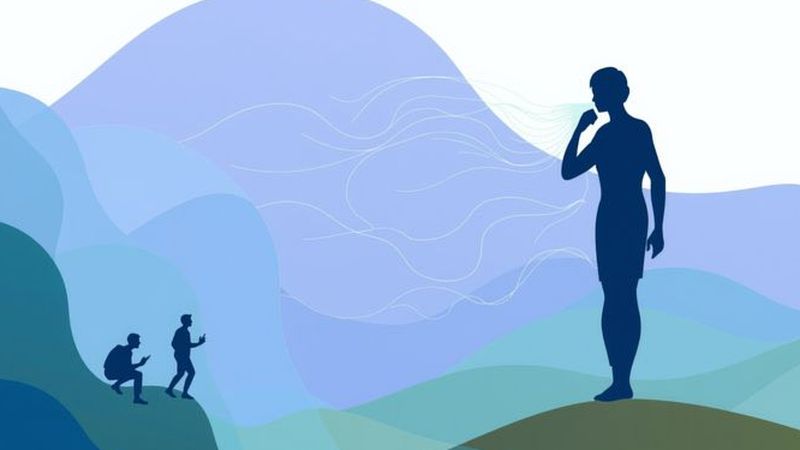 Silueta humana explora procesos vitales en calma