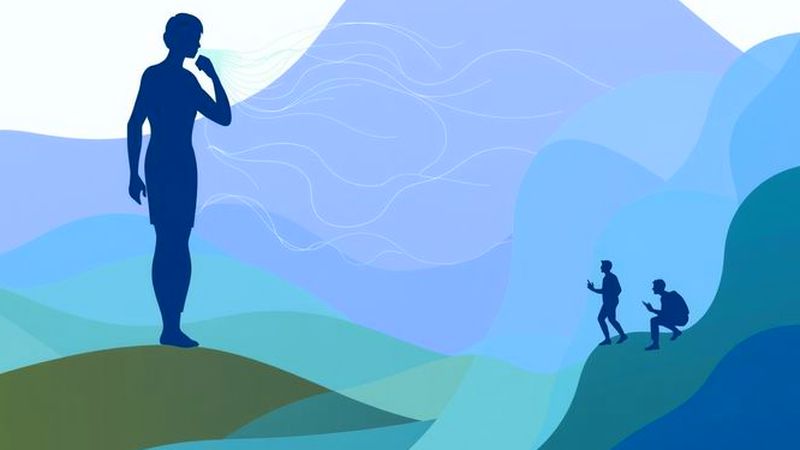 Silueta humana explora procesos vitales en calma