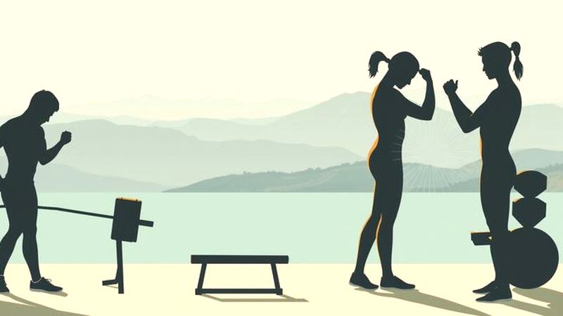 Un atleta se prepara diligentemente para el rendimiento