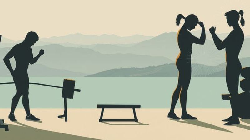 Un atleta se prepara diligentemente para el rendimiento