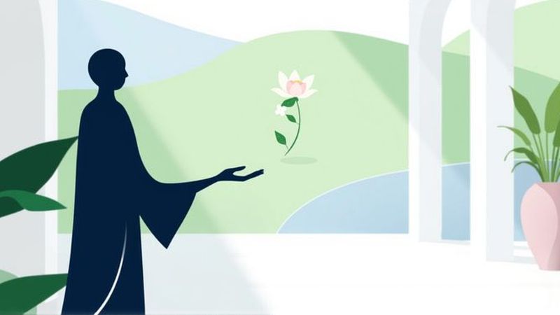 Una figura ofrece sanación en calma