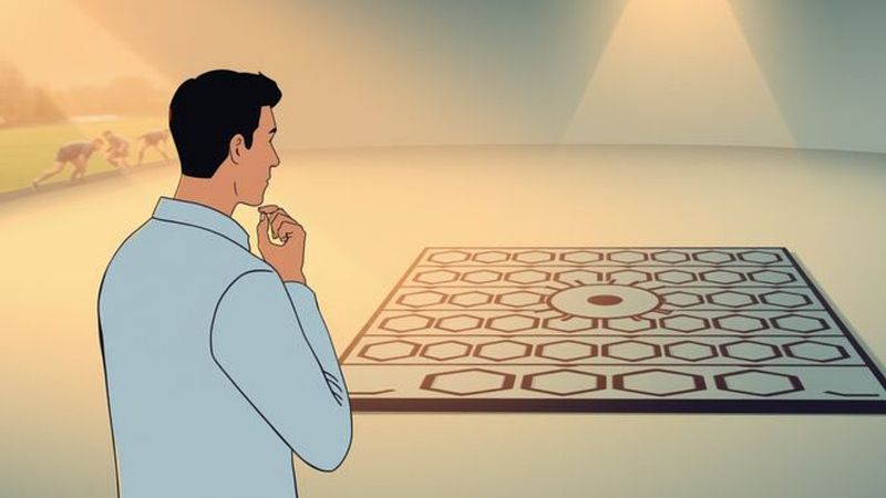 Un individuo contempla la estrategia y el deporte
