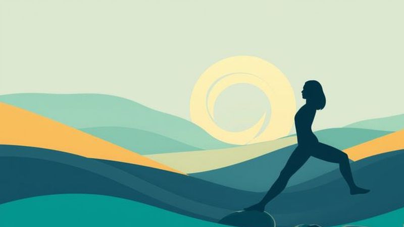 Una silueta se mueve en equilibrio