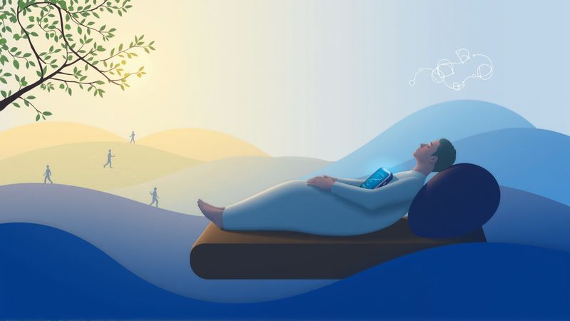 Figura serena en un mundo equilibrado