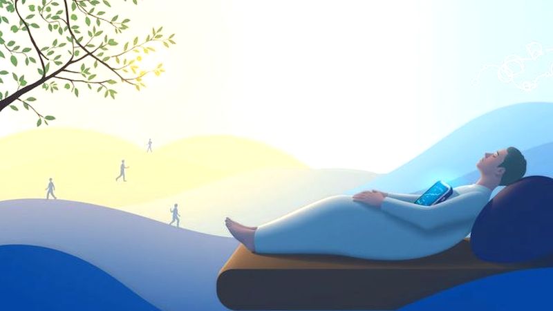 Figura serena en un mundo equilibrado